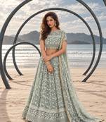 PISTA GREEN  WORK THREAD WITH ZARI AND SEQUINCE WORK FESTIVE LEHENGA CHOLI SET FOR WOMEN'S