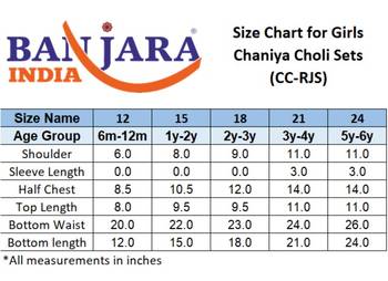 Banjara India Kutch Work Embroidered Girls Lehenga Choli Set with Dupatta (CC-RJS) - Mango Yellow 3
