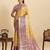 Yellow jari work silk blend saree with blouse