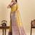 Yellow jari work silk blend saree with blouse