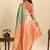 Pista green jari work silk blend saree with blouse