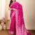 Rani pink meena kari work pure silk saree with blouse