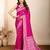 Rani pink meena kari work pure silk saree with blouse