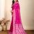 Rani pink meena kari work pure silk saree with blouse