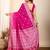 Rani pink meena kari work pure silk saree with blouse