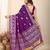 Purple meena kari work pure silk saree with blouse