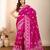 Rani pink meena kari work pure silk saree with blouse