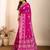 Rani pink meena kari work pure silk saree with blouse