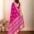Rani pink meena kari work pure silk saree with blouse