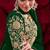 green georgette embroidered & stone semi stitched suit