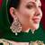 green georgette embroidered & stone semi stitched suit