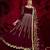 maroon georgette embroidered & stone semi stitched suit