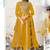 mustard georgette embroidery zari and diamond semi stitched suit