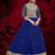 blue georgette embroidery zari and diamond semi stitched suit