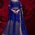 blue georgette embroidery zari and diamond semi stitched suit
