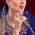 blue georgette embroidery zari and diamond semi stitched suit