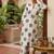 white cotton blend printed semi stitched suit