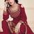 maroon silk blend embroidered sequined & plastic mirror semi stitched suit