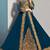 teal blue georgette zari & stone semi stitched suit