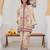 cream rayon printed semi stitched suit