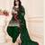 green cotton blend embroidered sequined & plastic mirror semi stitched suit
