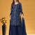 blue georgette embroidered & sequined semi stitched suit
