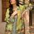 lime green rayon printed semi stitched suit