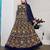 blue georgette embroidered & plastic mirror semi stitched suit
