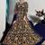 blue georgette embroidered & plastic mirror semi stitched suit