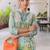 sky blue rayon printed semi stitched suit
