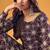purple georgette embroidered & sequined semi stitched suit