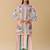 white rayon printed semi stitched suit