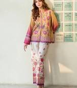multi rayon printed semi stitched suit