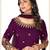 purple silk blend embroidered sequined & plastic mirror semi stitched suit