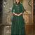 green georgette embroidered & sequined semi stitched suit