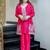 rani pink silk blend embroidery work semi stitched suit
