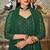 green georgette embroidered & sequined semi stitched suit