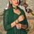 green georgette embroidered & sequined semi stitched suit