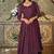 wine georgette embroidered & sequined semi stitched suit