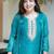 blue silk blend embroidery work semi stitched suit