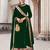 green georgette embroidered & sequined semi stitched suit