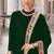 green georgette embroidered & sequined semi stitched suit