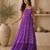purple faux georgette bandhani semi stitched suit