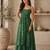 green faux georgette bandhani semi stitched suit
