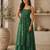 green faux georgette bandhani semi stitched suit