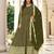 olive green georgette embroidered & sequined semi stitched suit