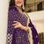 purple georgette embroidered & sequined semi stitched suit