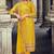 mustard georgette embroidered & sequined semi stitched suit