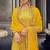 mustard georgette embroidered & sequined semi stitched suit