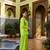 lime green cotton blend solid semi stitched suit